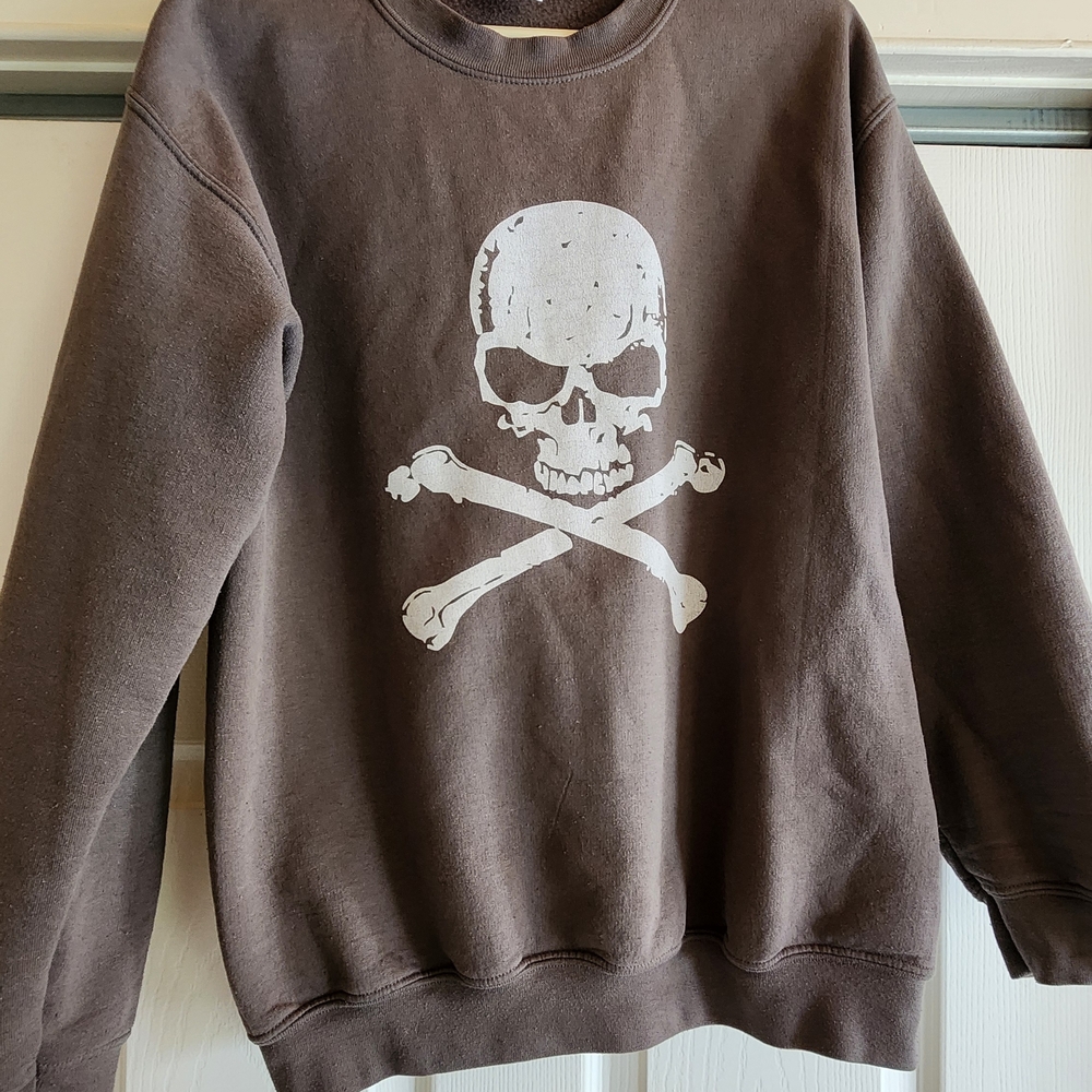 Grey Skull and Crossbones Sweater